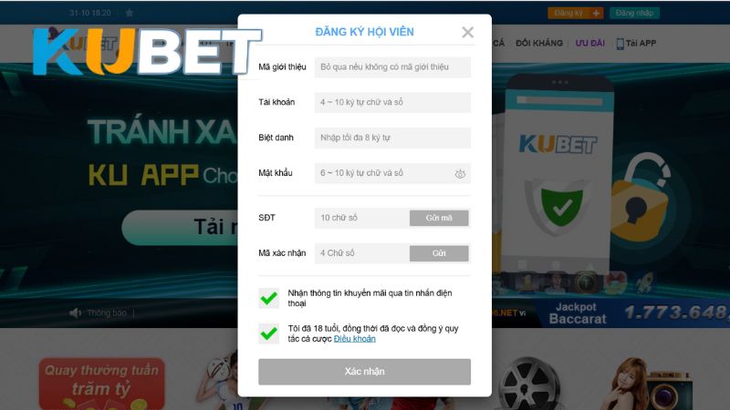 Điền đầy đủ tất cả thông tin đăng ký theo yêu cầu vào biểu mẫu